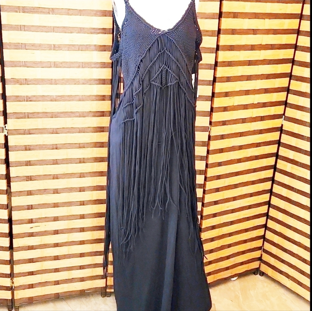 NWT! Ralph Lauren fringe maxi dress - Picture 3 of 15